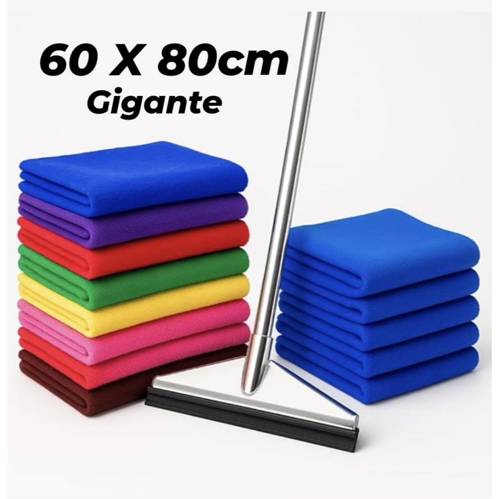 Pano de Microfibra Grande Chão Microfibra 80x60cm Multiuso Limpeza Cozinha  Carro Vidros Automóveis em Oferta na Shopee