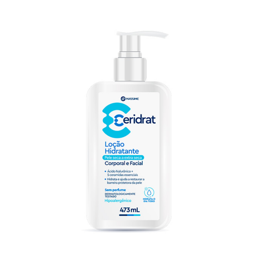 Ceridrat Loção Hidratante Corporal e Facial - Ácido Hialurônico 473ml Massime em Oferta na Shopee