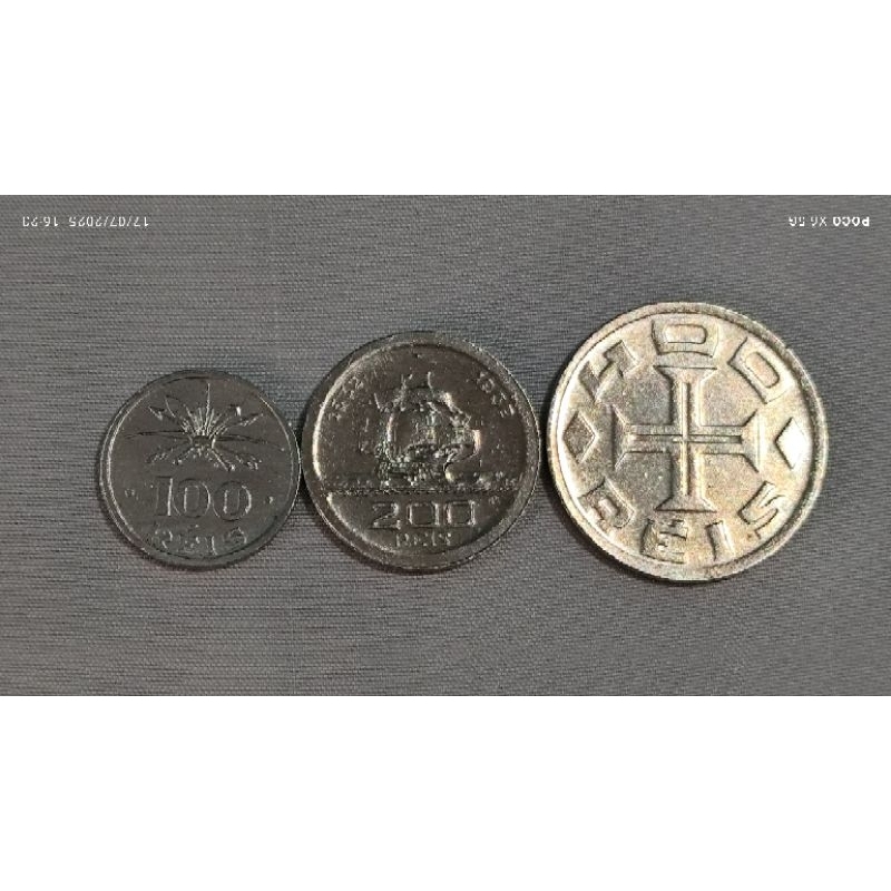 MOEDAS ESCASSAS TRIO VICENTINA 100/200/400 RÉIS MBC APARENTEMENTE LIMPAS.