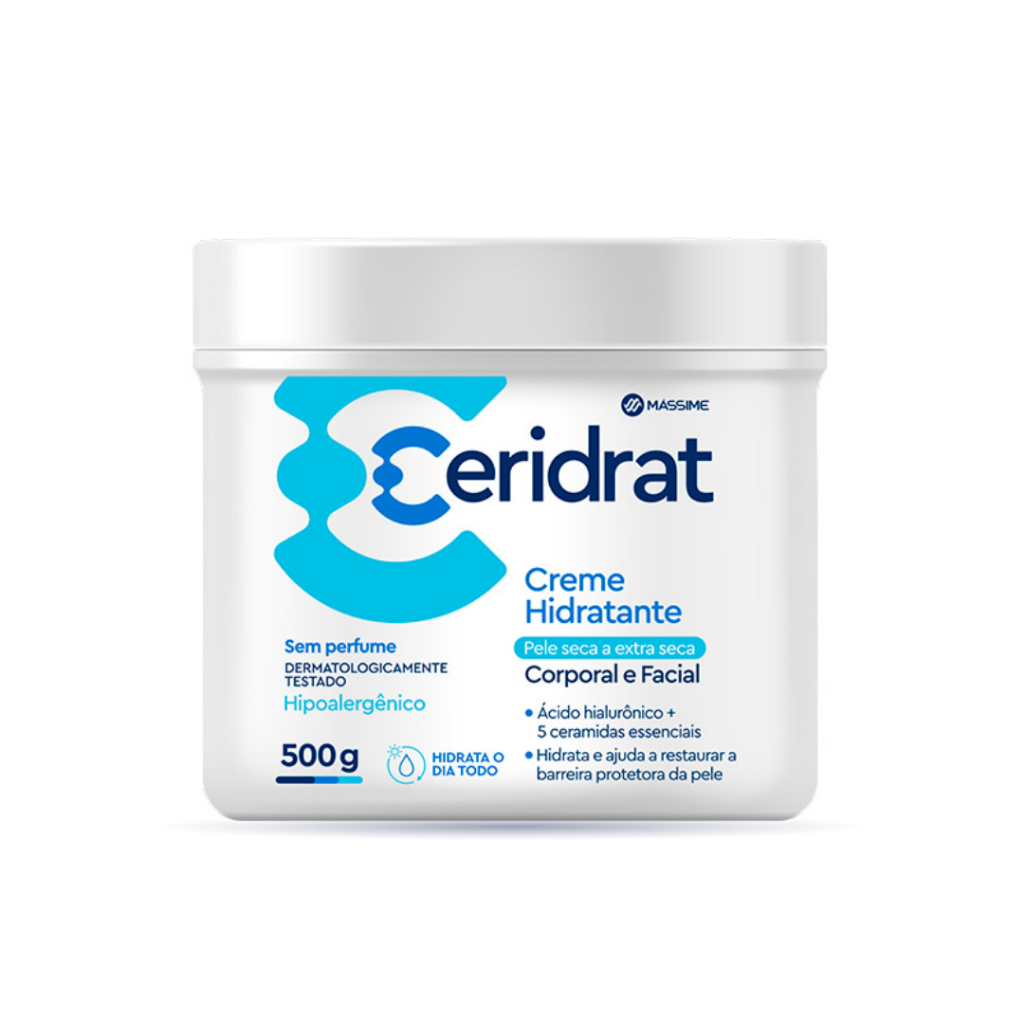Ceridrat Creme Hidratante Textura Cremosa 500g Massime - Corporal e Facial