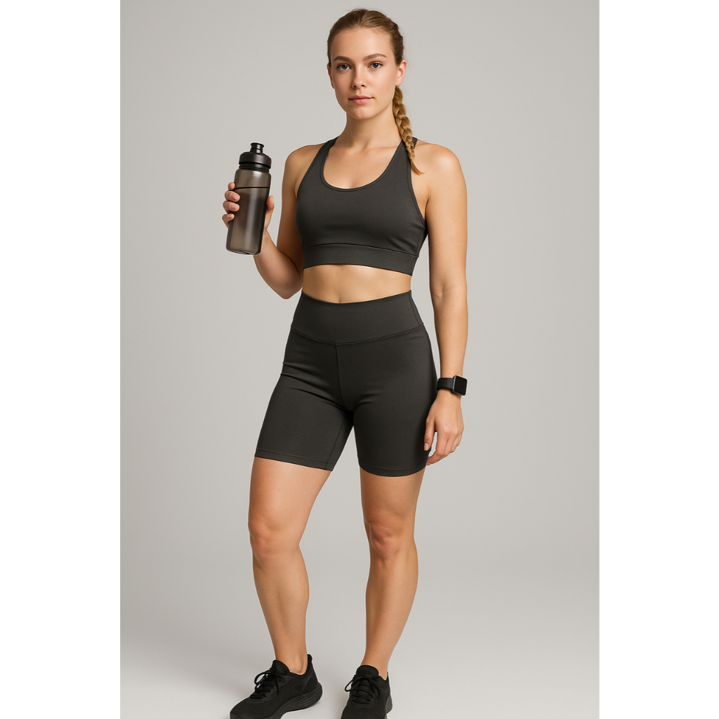 Roupa Para Academia Conjunto Fitness Top Bermuda Short Legging
