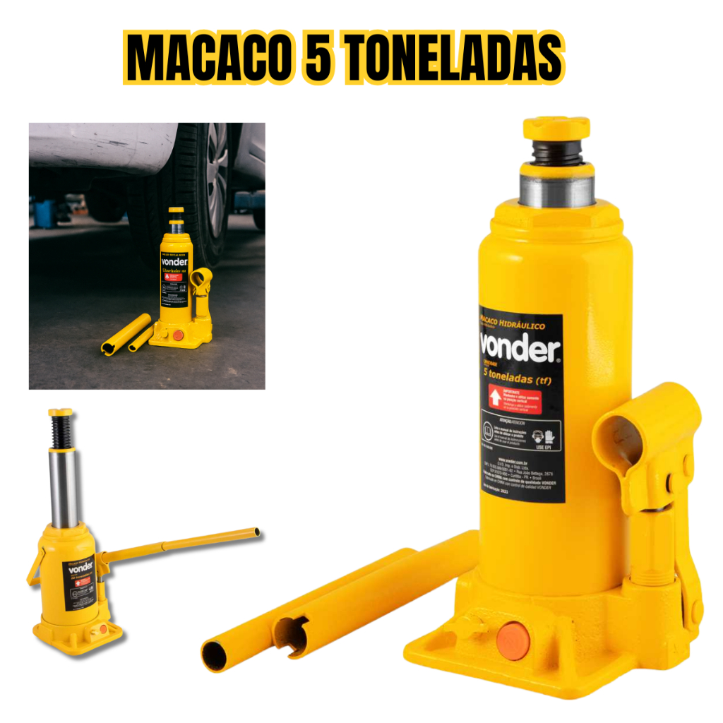 Macaco Tipo Garrafa Hidráulico 5 Toneladas Vonder