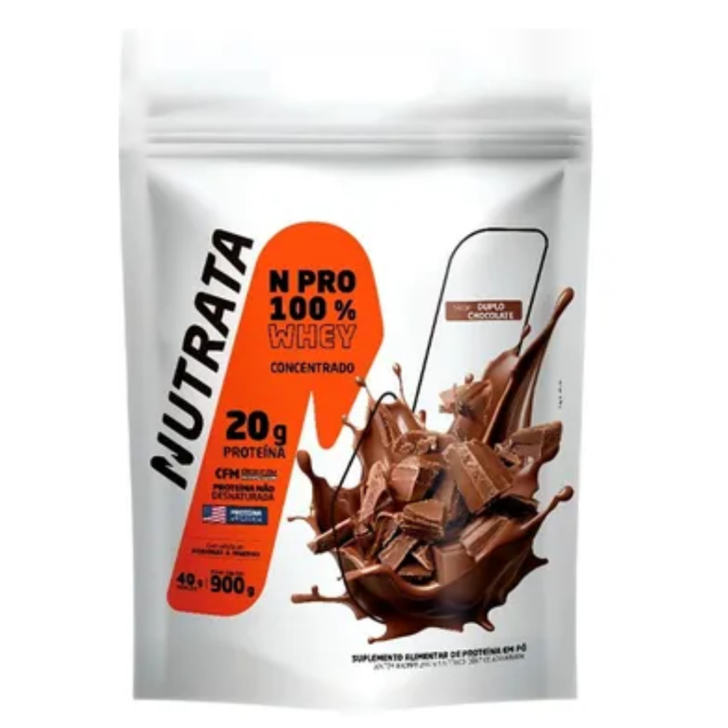 Whey NPRO 100% Concentrado Refil 900g - Nutrata em Oferta na Shopee