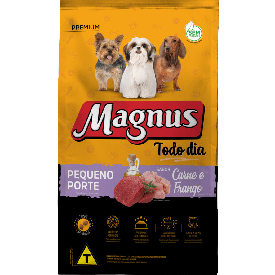 Ração Magnus Premium Todo Dia Cães Pequeno Porte Carne e Frango 15kg