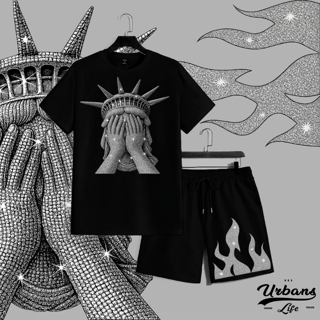 Conjunto Camiseta 30.1 + Bermuda Tactel com elastano Diamante streetwear Urbans Life Masculino em Oferta na Shopee