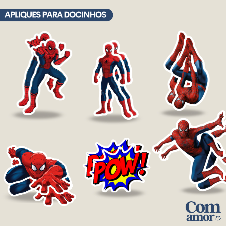 Apliques para Docinhos Tags Toppers Doces Homem Aranha Spiderman Decoração Festa Infantil em Oferta na Shopee