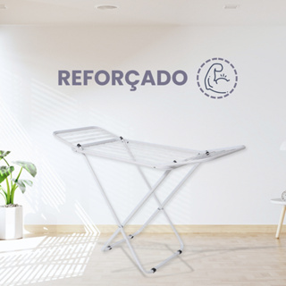 Varal Dobrável de Chão com Abas | Super Leve, Reforçado e Não Enferruja | Pintura Eletrostática  Ideal para Apartamento em Oferta na Shopee