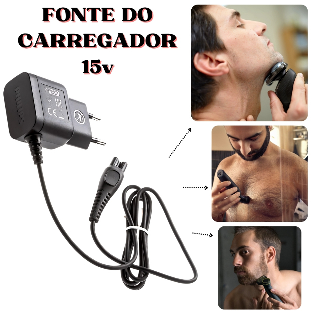Carregador Original Philips HQ8505 Bivolt P/ Barbeador Aparador MG7750 QP6520 S7788 HC5450 AT940