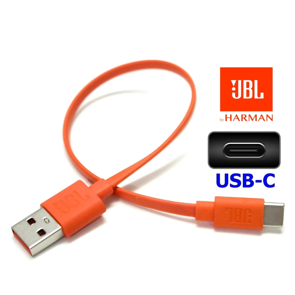 Cabo USB Tipo C Original JBL 20cm Go 3 Flip 6 Charge 5 Caixa de Som Bluetooth