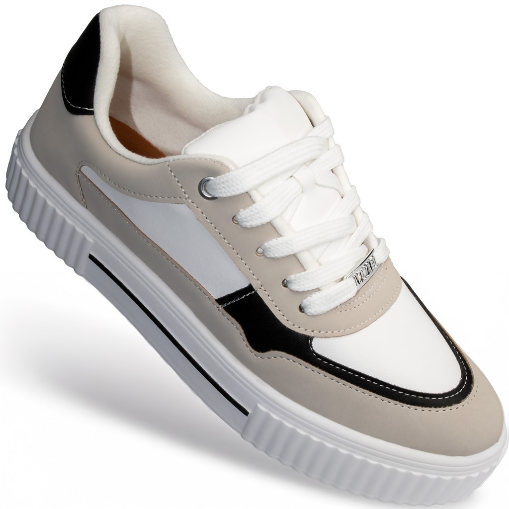 Tênis Vizzano Feminino Casual Estiloso Confortável 1307 Cinza, Branco e Preto - Women Shoes
