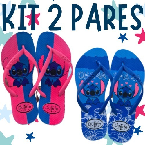 Kit 2 Pares de Chinelo Feminino Sandalia Stich Mais Vendido 2025 em Oferta na Shopee