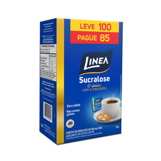 Adoçante em pó Sucralose Linea 100 Sachês de 500mg em Oferta na Shopee