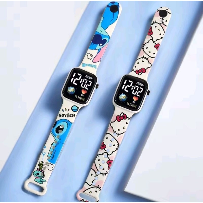 Relogio Hello kitty e stitch infantil