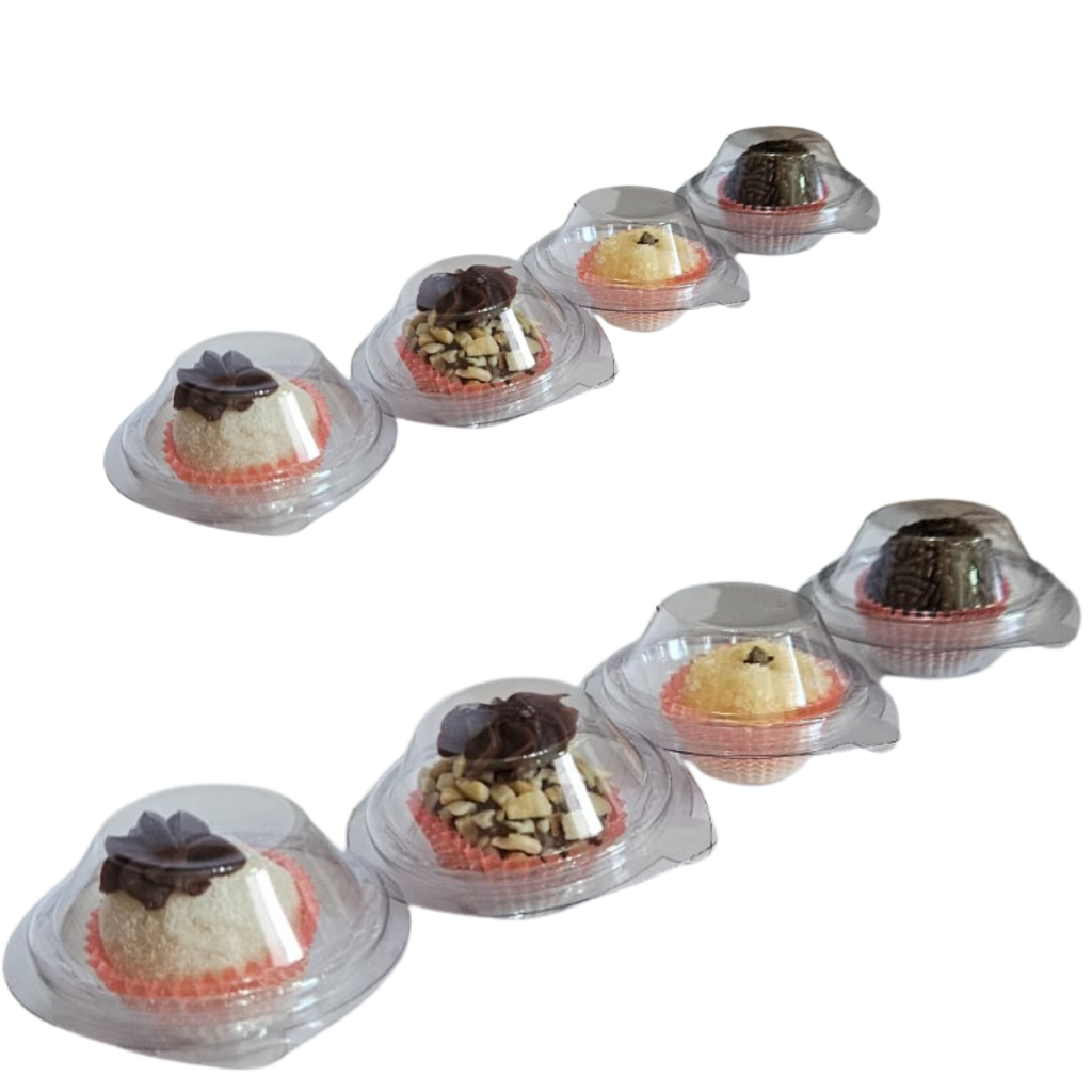 Kit 50 ~ 300 Unidades Embalagens Blister Brigadeiro Gourmet Individual Docinho Plástica Para Lembrancinhas Festas Decora