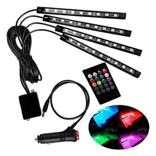 Kit Luz Atmosfera Interna 4 Tiras Rgb 9 Leds Tuning Tarponn em Oferta na Shopee