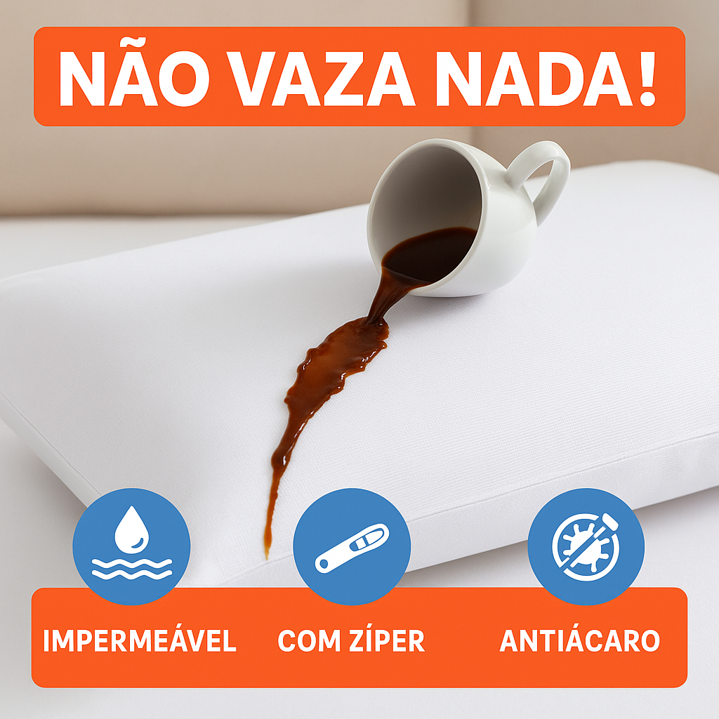 Protetor De Travesseiro Impermeável 50x70cm com Zíper Antialérgico em Oferta na Shopee