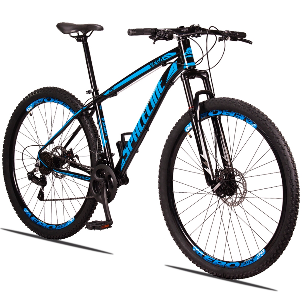 Bicicleta Aro 29 Spaceline Vega 24 Vel Câmbio Traseiro Shimano Freio a Disco Bike MTB Alumínio - Sports & Outdoors