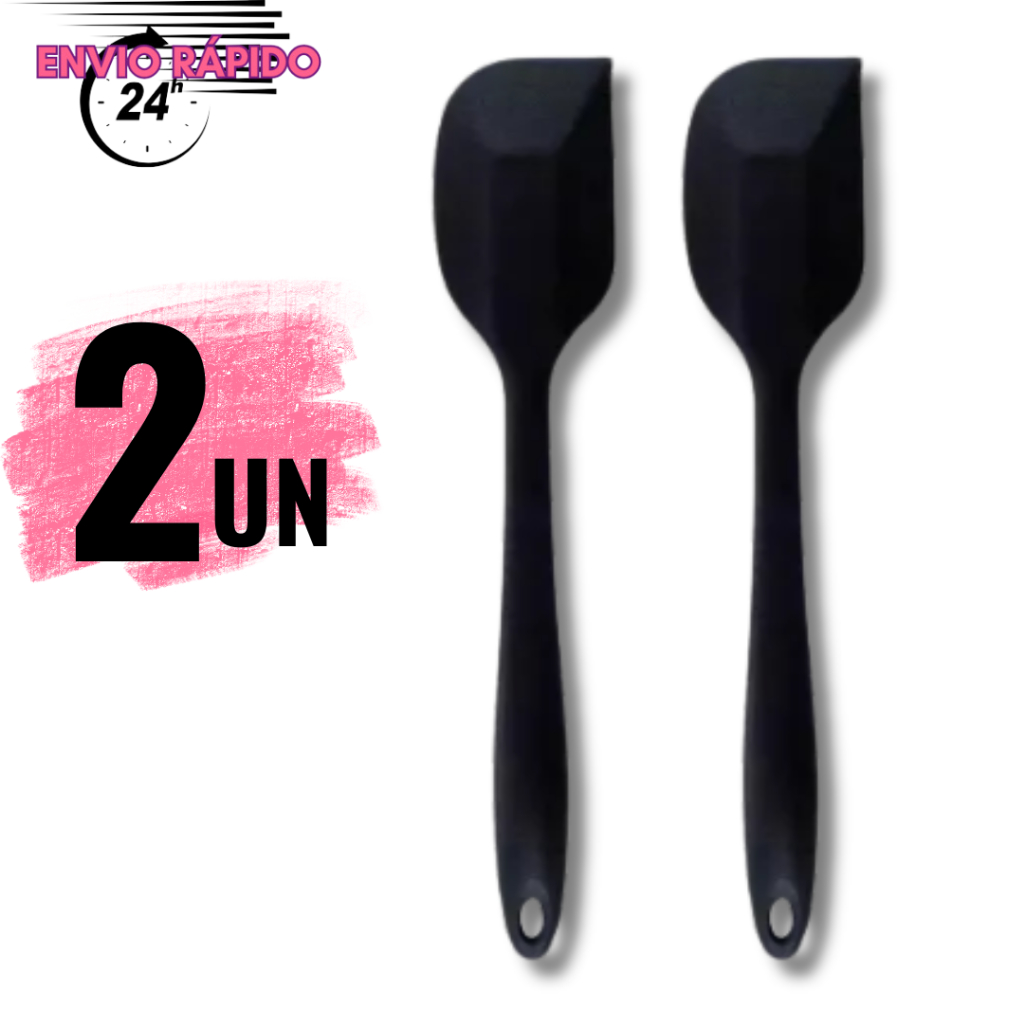 Kit Espátulas Preta Pão duro de Silicone Grande Espátula flexível Espátula culinária Utensílio de cozinha