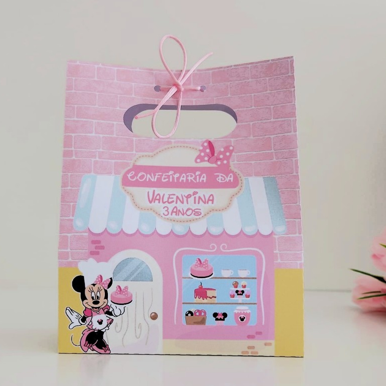 Sacolinhas Personalizadas tema Confeitaria da Minnie - Lembrancinhas  - Aniversário
