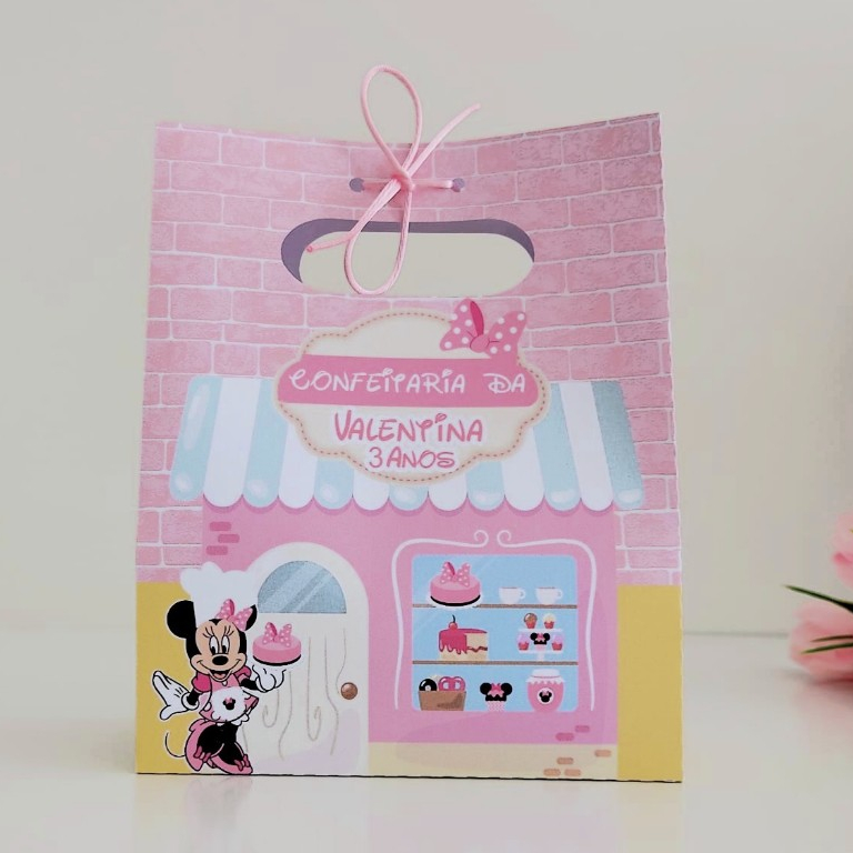 Sacolinhas Personalizadas tema Confeitaria da Minnie - Lembrancinhas  - Aniversário - Sacolinhas