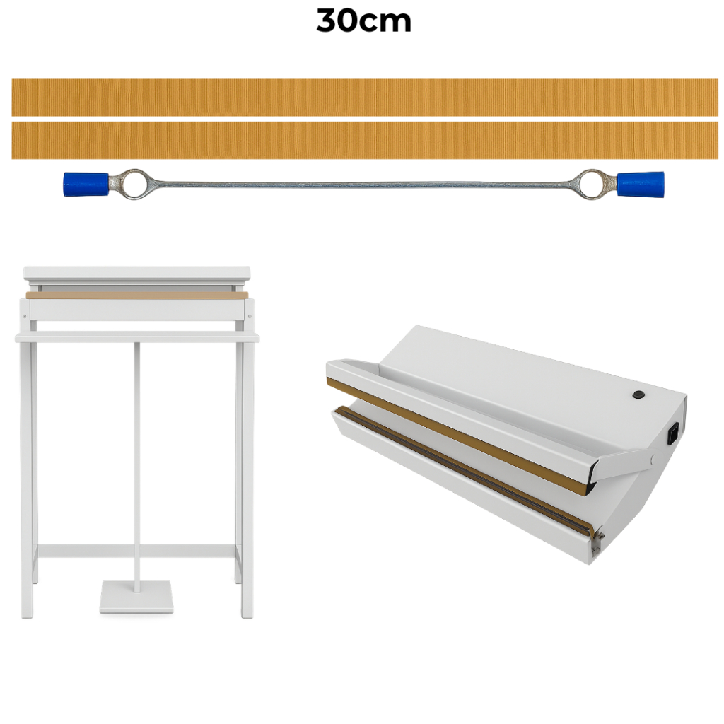 Resistência + 2 Teflon 30cm Seladora Automática Reposição Profissional Uso Industrial 13mmx1,3cm