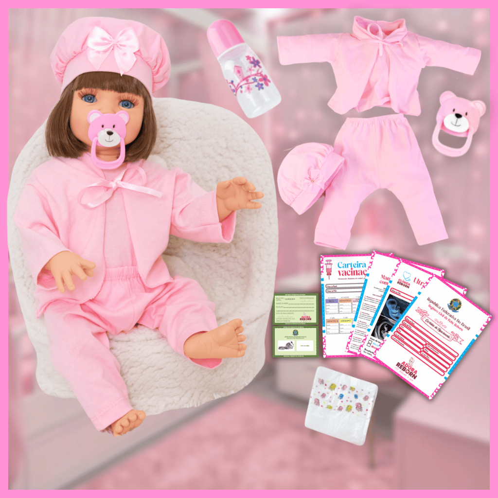 Boneca Bebê Reborn Silicone Barato Promoção Menina Bebe Original Barata Realista Vinil siliconado + 10 itens - Mom & Baby