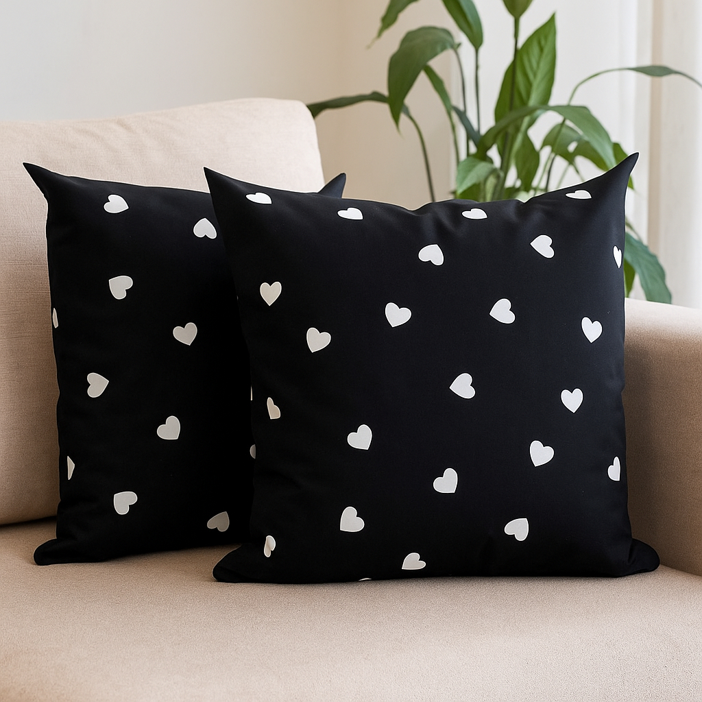 Kit 2 capas de almofadas com ziper decoração sala sofa quarto 45x45  algodão decorativas