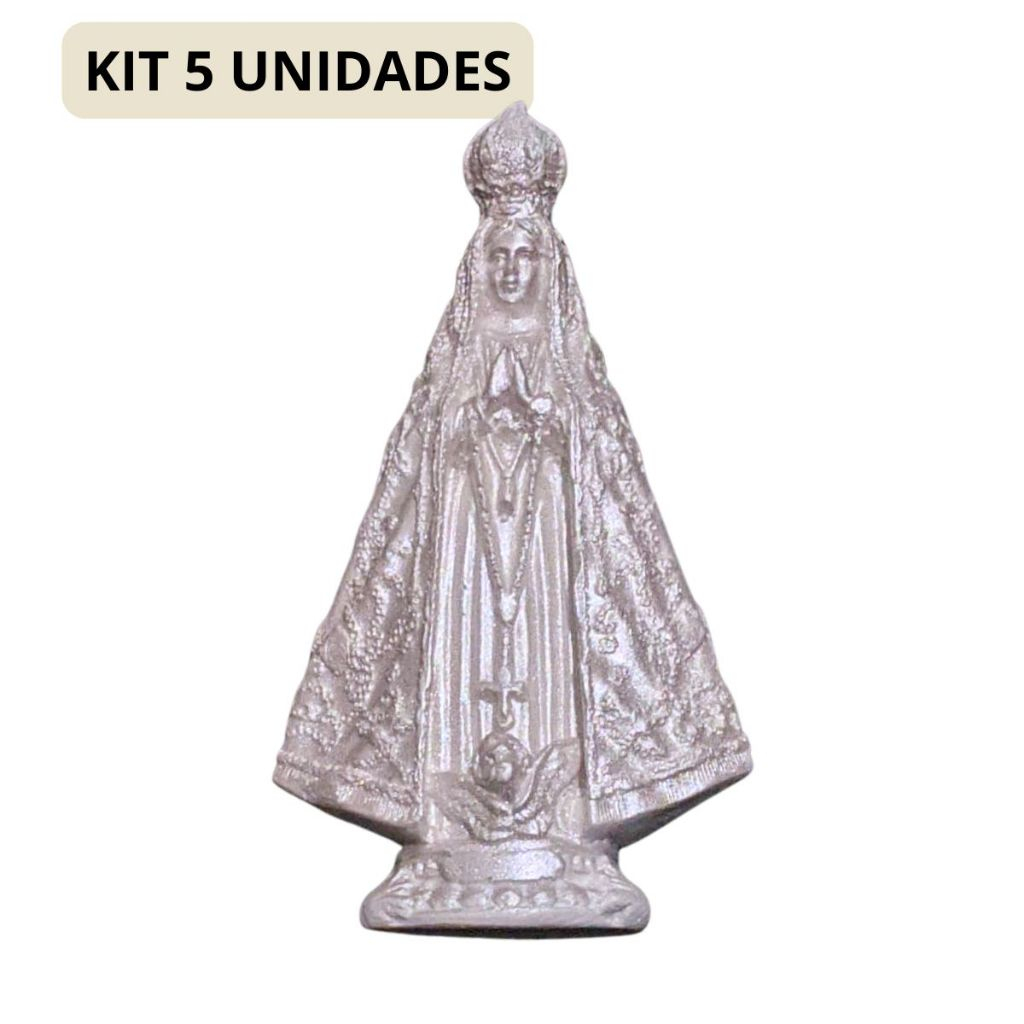 Kit 5 Imagens Nossa Senhora Aparecida 15cm Gesso Italiana Presente Lembrancinha