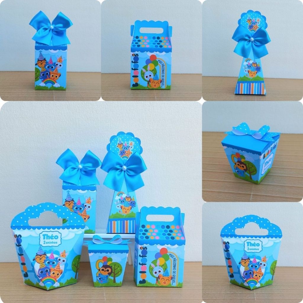 PEGUE E MONTE/MONTADO - Kit Festa Personalizados Bolofofos Menino Lembrancinhas Caixinhas para Festa