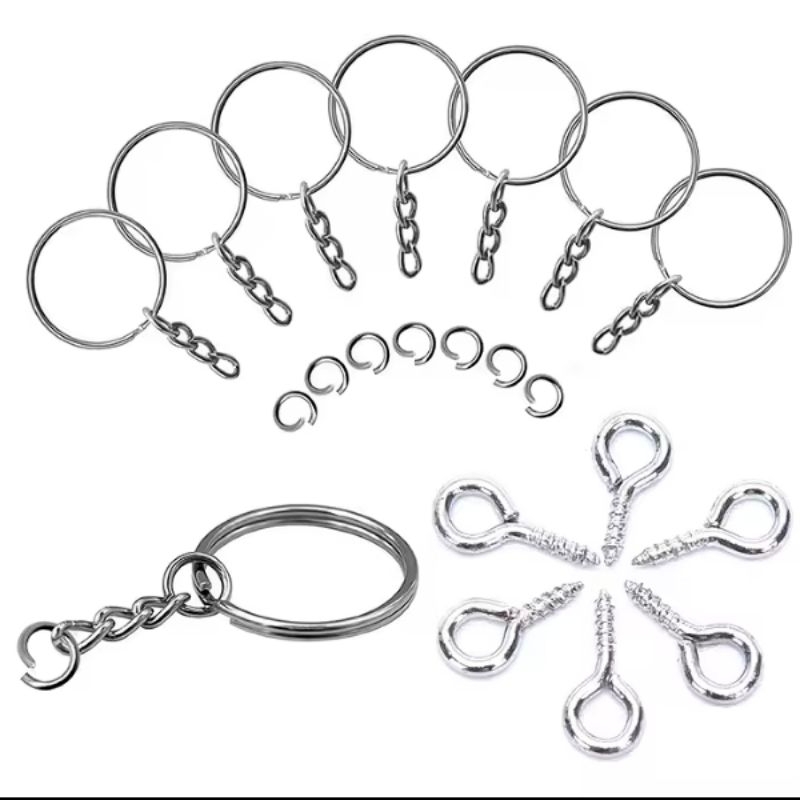 Argola Para Chaveiro 25mm 50 Peças + Elo + Pitão em Oferta na Shopee