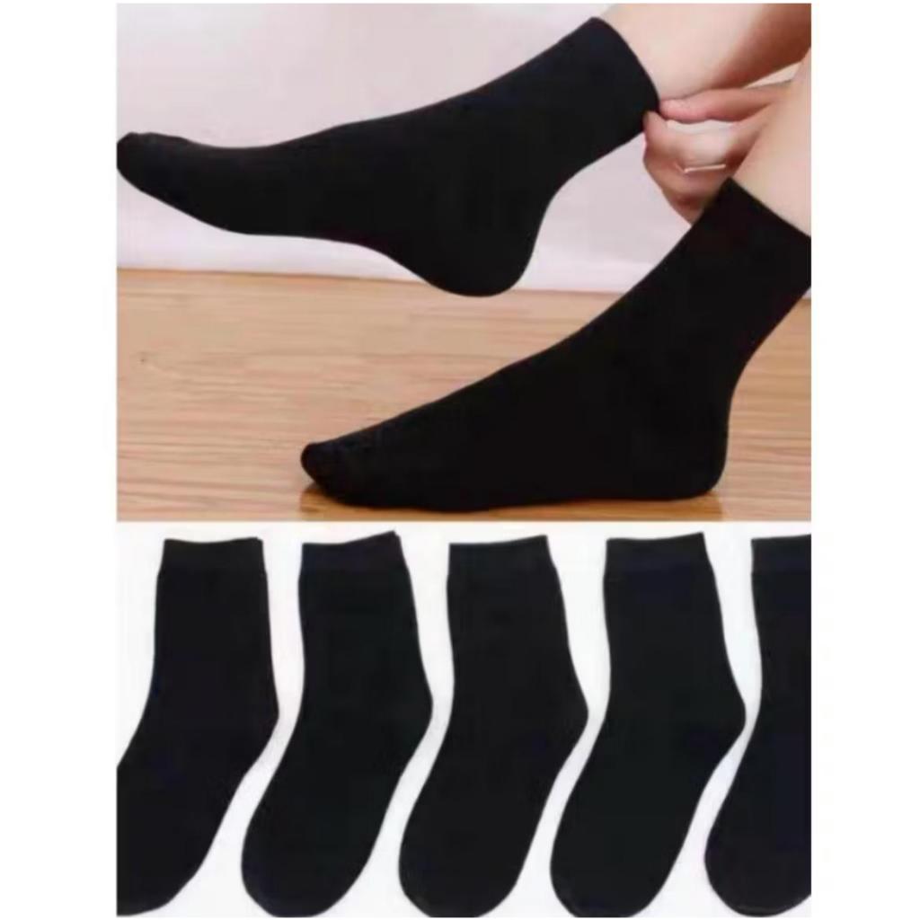 KIT DE 3 A 12 PARES MEIA ESCOLAR CASUAL INFANTIL PRETA CRIANCA MENINO MENINA