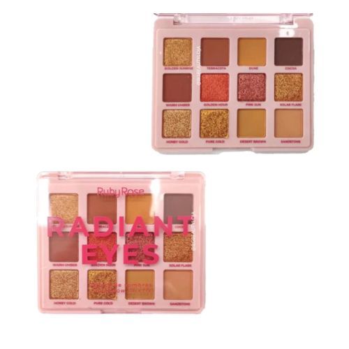 PALETA DE SOMBRAS RADIANT EYES RUBY ROSE LINHA ROSA