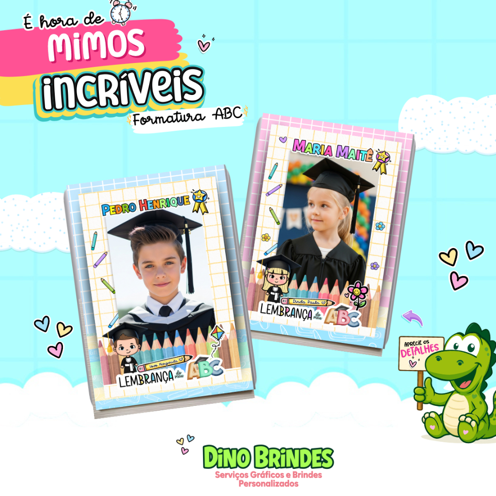 Ímã Personalizado para Formatura ABC (alunos c/ a pele clara) – Foto e Arte Exclusiva Infantil