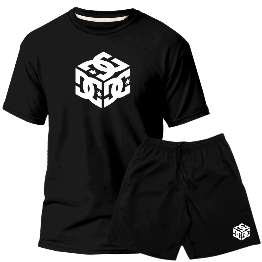 Camisa Masculina e Short Tectel Com Elastano Estampado DG 100% Algodão 30,1