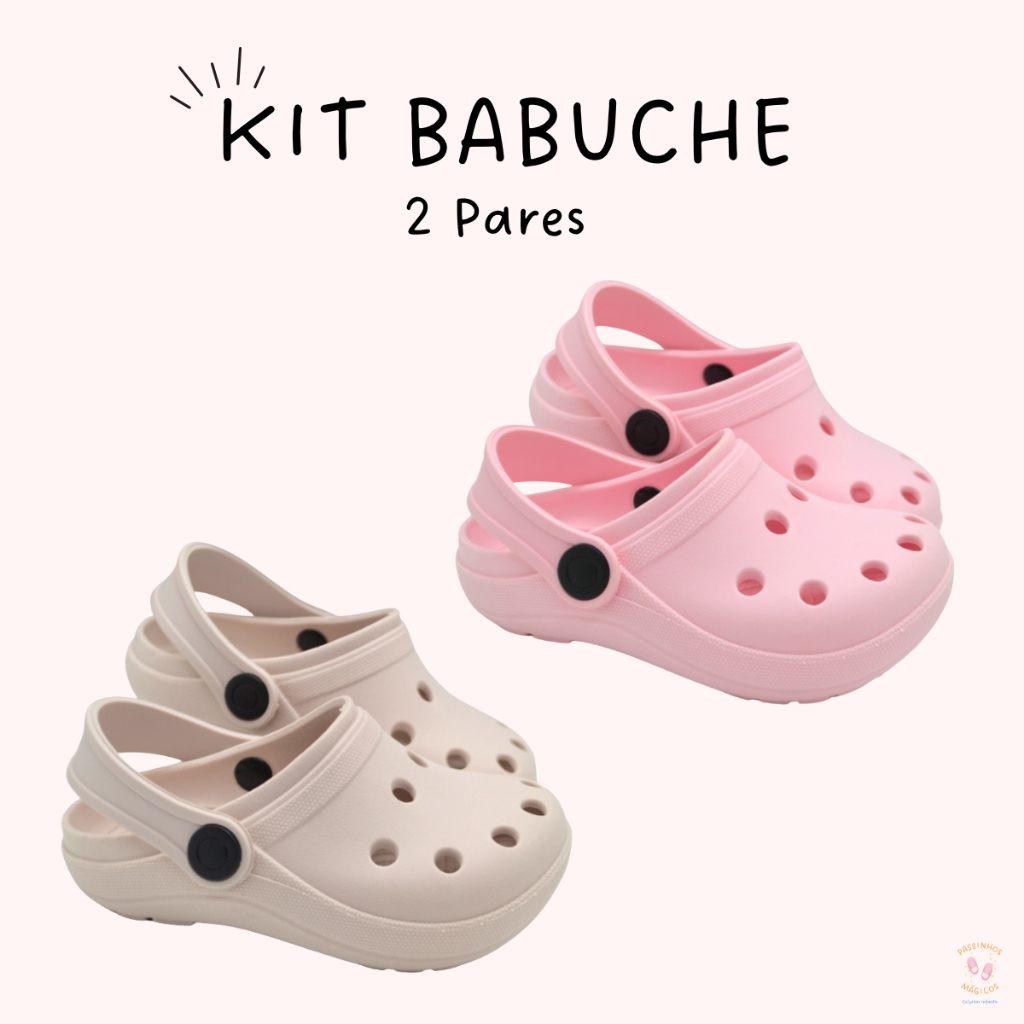 Kit 2 pares Babuche Sandália Infantil Várias Cores Infantil Menina Menino em Oferta na Shopee