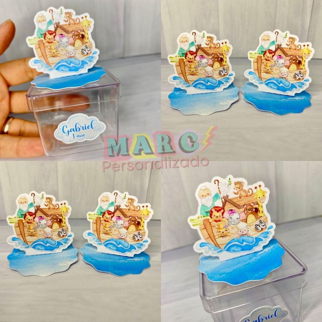 Apliques 3D Personalizados para Caixinha ou latinha 5x5 Lembrancinhas SOMENTE OS APLIQUES festa Arca de noé