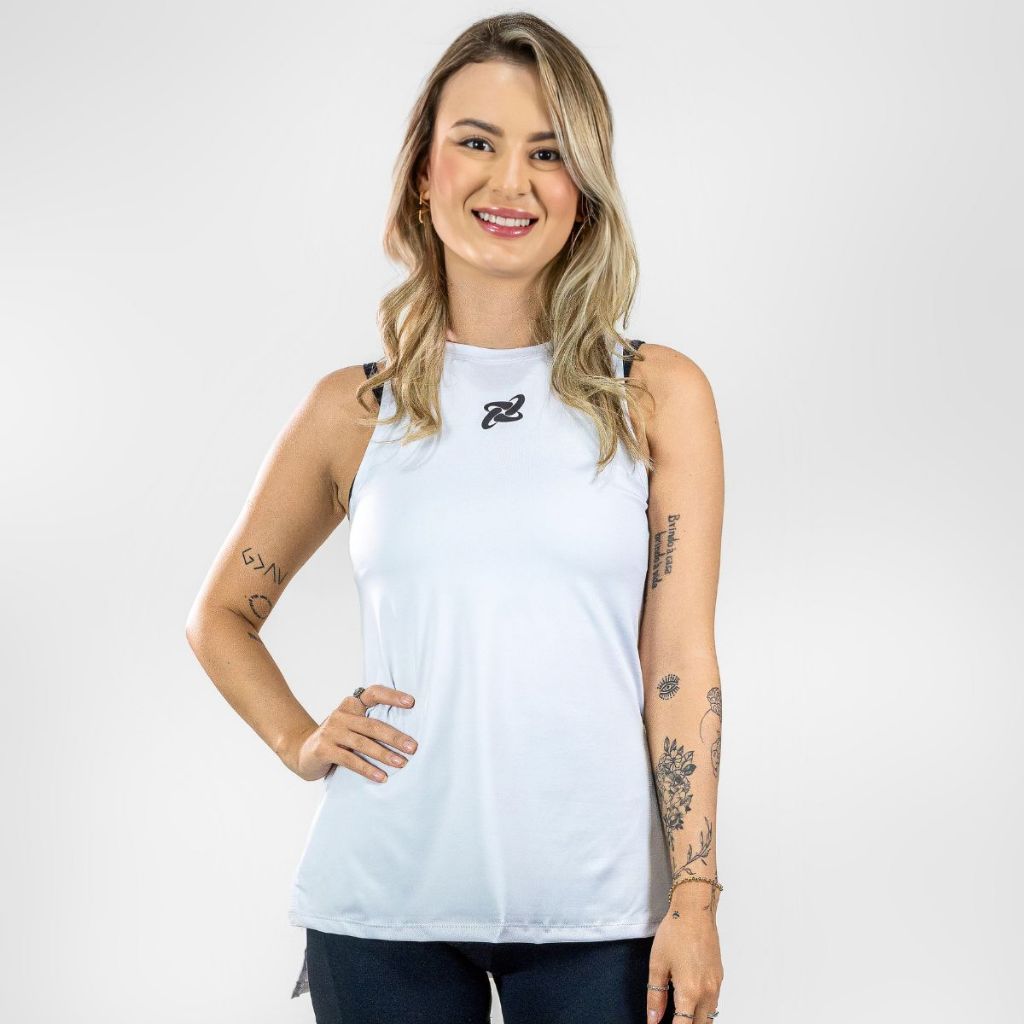 Regata Feminina Dry Fit Long Line Alongada Tapa Bumbum Fitness Burst Beach Tennis Corrida Academia em Oferta na Shopee