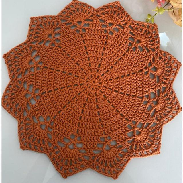 Toalhinha de crochê (37/40) cm, para decoração, mesa posta em Oferta na Shopee