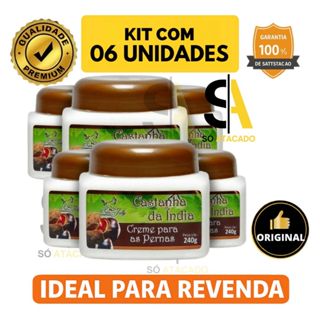 Kit 6 Cremes Castanha da Índia 240g SanJully para Pernas Cansadas e Varizes em Oferta na Shopee
