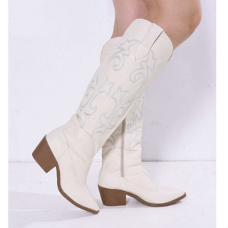 Bota Feminina Texana Western Cano Longo Salto Baixo 4 cm em Oferta na Shopee