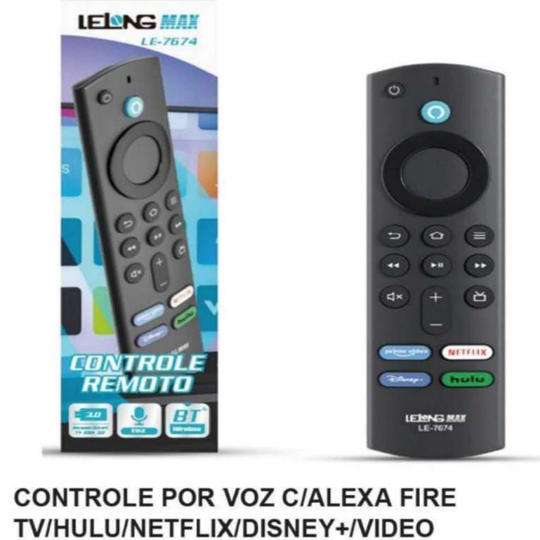 kit 4,2,1 CONTROLE REMOTO AMAZON FIRE TV 4K/ 4K MAX/ STICK/ CUBE COMANDO DE VOZ LE-7674