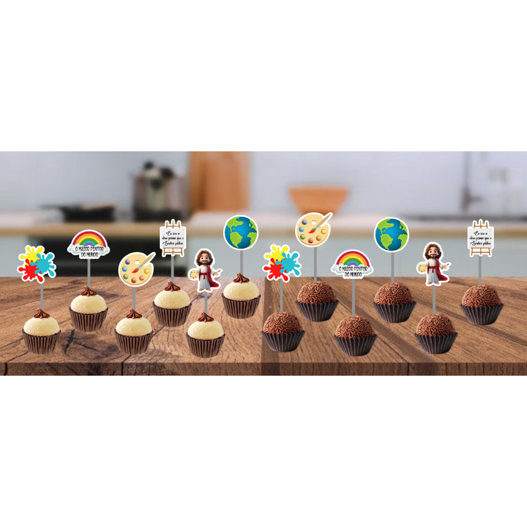 Toppers Tag Topo para docinhos O maior Pintor do Mundo em Oferta na Shopee