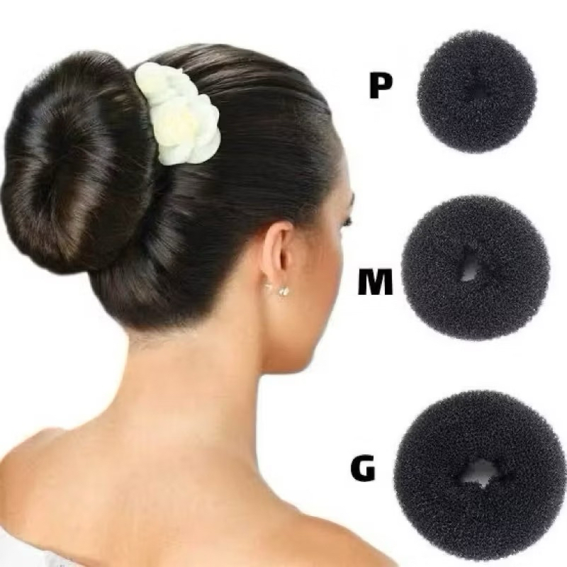 Kit 6/12 unidade Esponja Rosquinha para Coque – Acessório Donut Hair Prático e Estiloso para Penteados