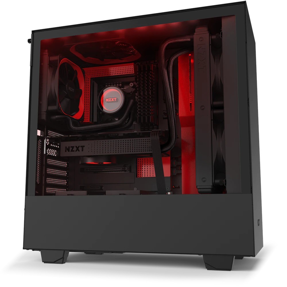 Gabinete Gamer NZXT H510i Preto e Vermelho com Painel Lateral em Vidro