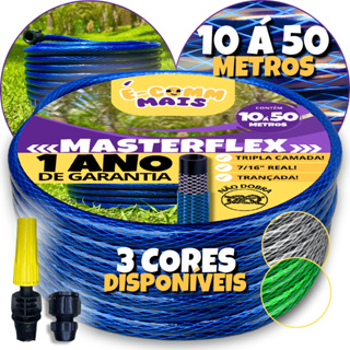 Kit Mangueira de Jardim trançada com Esguicho, Conector 10m à 50m 7/16 Trançada Antitorção Não dobra em Oferta na Shopee