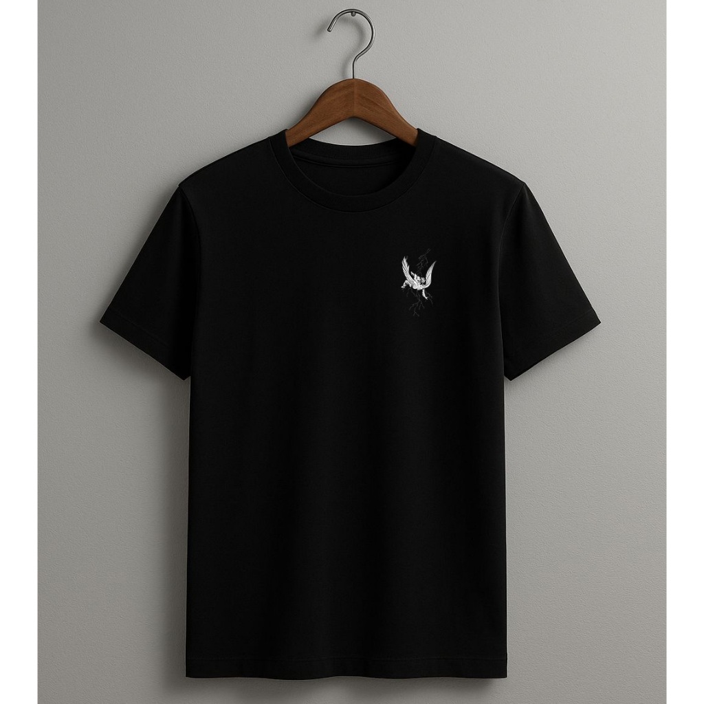 Camisa Preta 100% Algodão Penteado Fio 30.1 Qualidade e Estilo Com Estampa Moderna