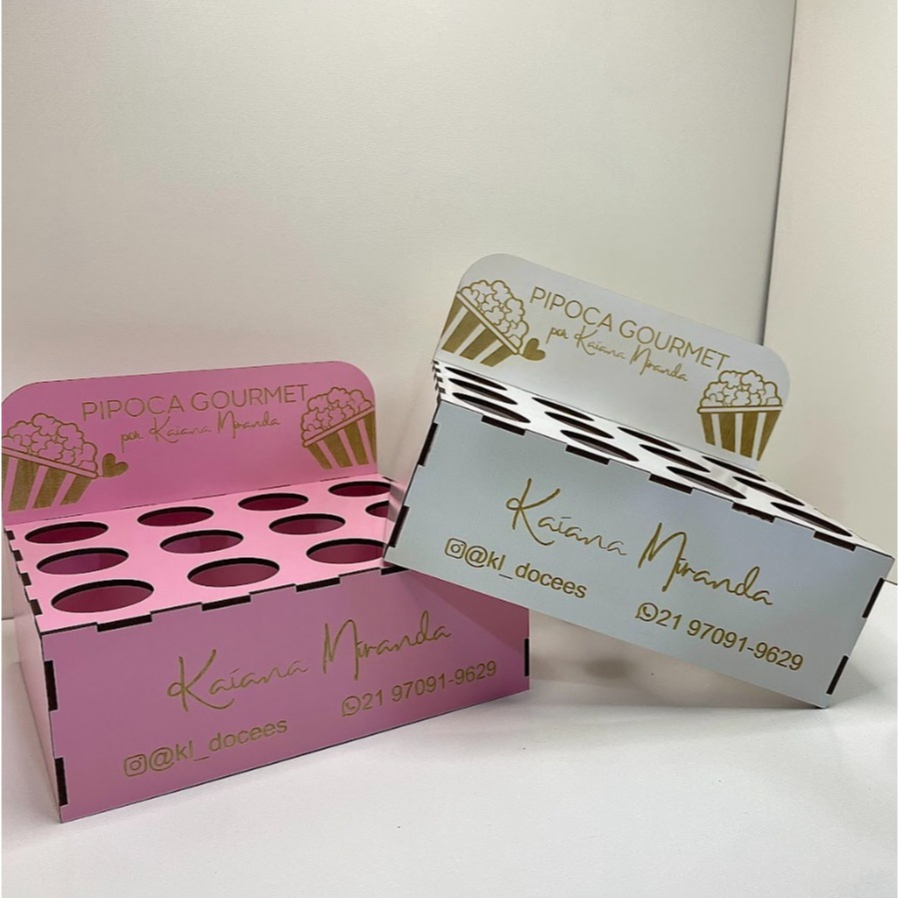 Expositor de Cones Trufados Personalizado  12 furos pipocas balas doces decoração festas em Oferta na Shopee