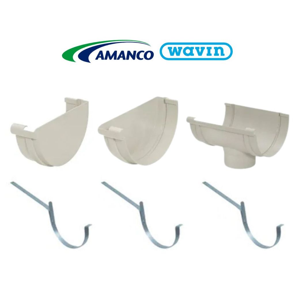 Kit Calha Cabeceira Esquerda Direita Bocal de Descida e 3 Suportes Reto em Oferta na Shopee