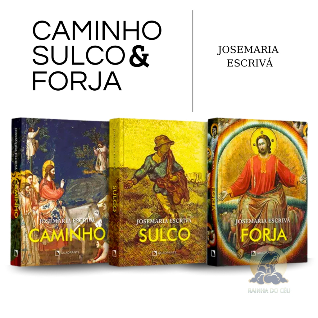Livros Caminho + Sulco + Forja | São Josemaria Escrivá em Oferta na Shopee