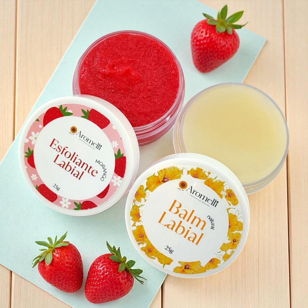 Kit Esfoliante e Balm Labial - Natural - Spa Labial/ Vitamina E - Jojoba/ Vegano